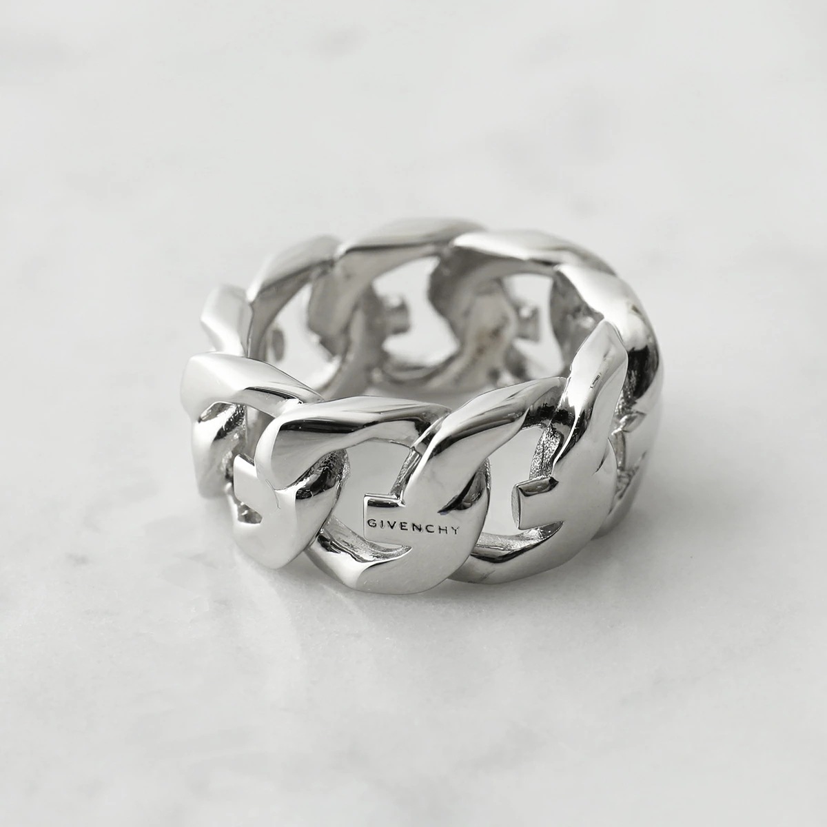 GIVENCHY ジバンシィ リング G CHAIN RING BF30CKF003 レディース 指輪 アクセサリー Gチェーン チェーンリング ブラス ロゴ刻印 040/SILVERY