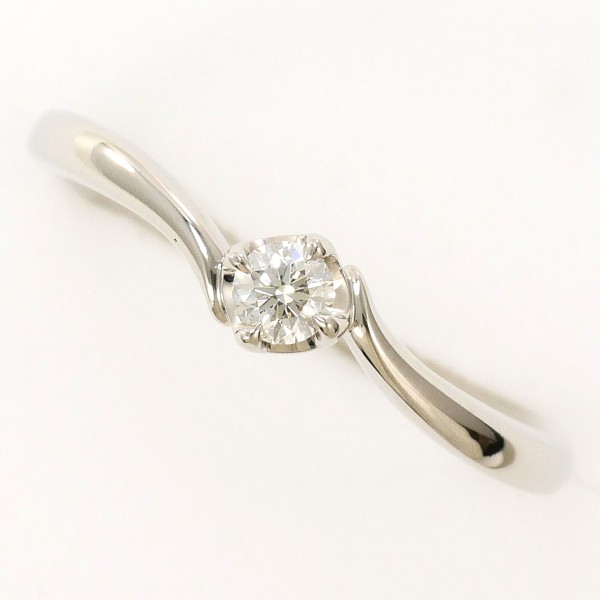 カナル4℃ PT900 リング 指輪 7.5号 ダイヤ 0.084 ジュエリー 中古