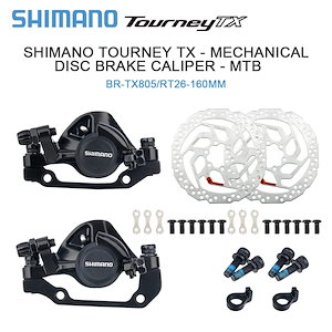 Shimano-Tourney tx BR-TX805メカニカルディスクブレーキパッド,ゲージ樹脂パッド,160mm,rt10,26ローター,自転車アクセサリー