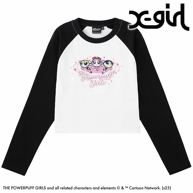 メール便 パワーパフガールズ コラボ ラグラン ロングスリーブ ベビーTシャツ [105251011022] レディース トップス 長袖 ロンティー WHITE