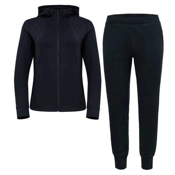 女性フード起毛トレーニングウェア 上下セット ブラック / PW3WN24F142152_GN