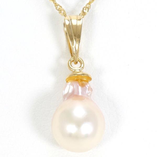 K18 18金 YG イエローゴールド ネックレス パール 約39cm ジュエリー 中古