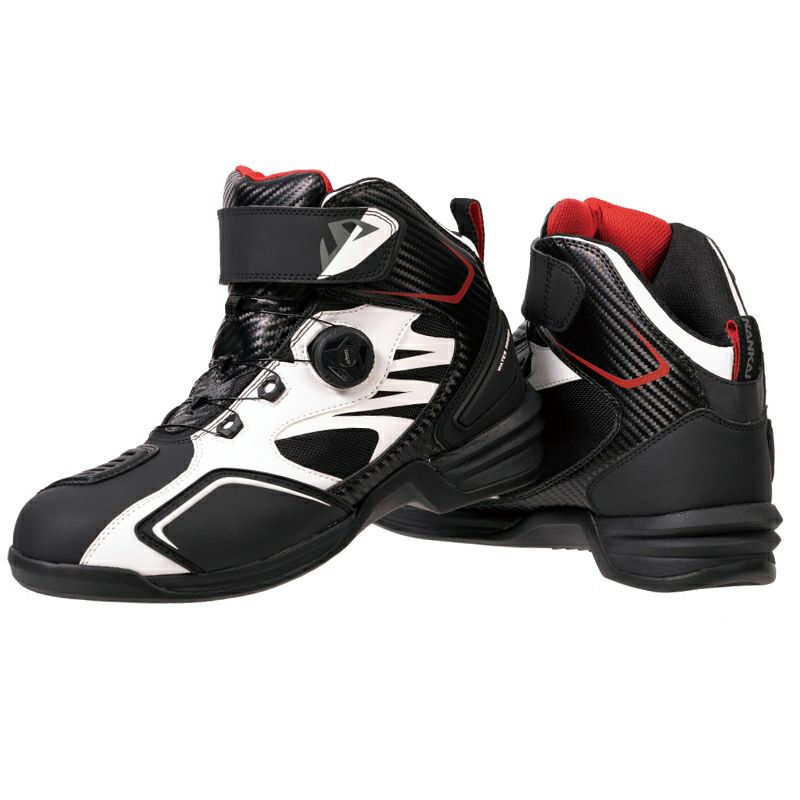 南海部品 ナンカイ ストリームシティテック5 ライディングシューズ NS-36 ホワイト/レッド 26.5 cm 防水