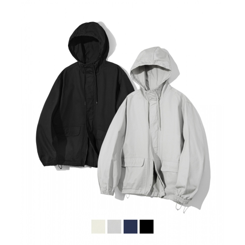 ウォッシュコットンパーカージップアップ_4color