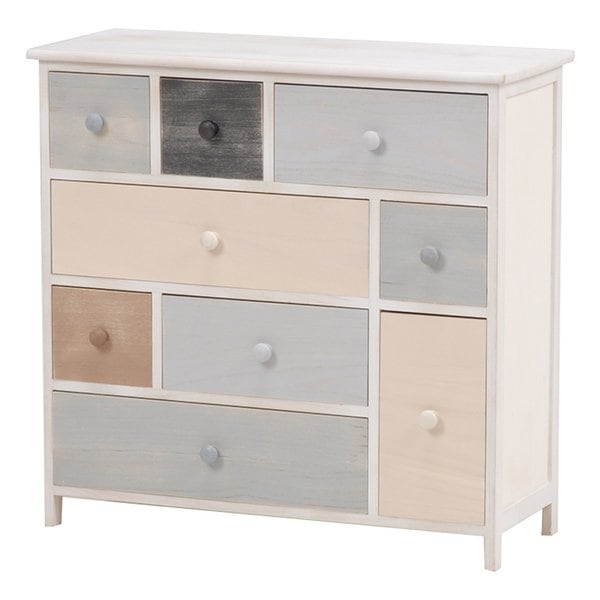 チェスト アンティーク ホワイト スモーキー 幅73×奥行30×高さ71cm MCH-8304-AW