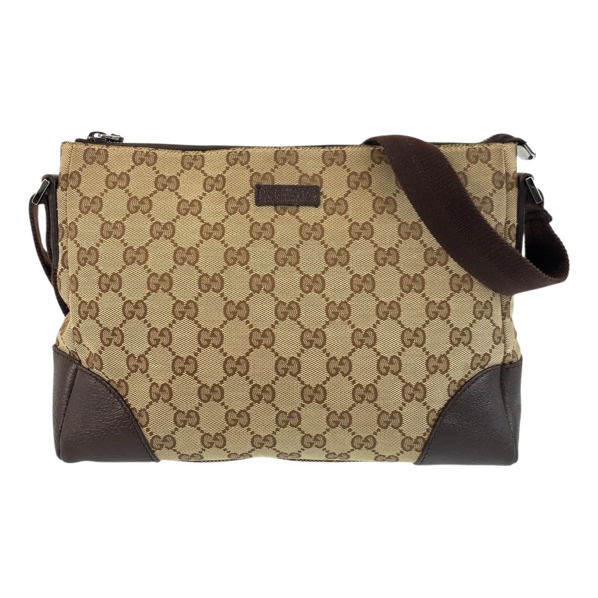 美品 ベージュ ブラウン GGキャンバス 114273 ショルダーバッグ メッセンジャーバッグ レディース 502833
