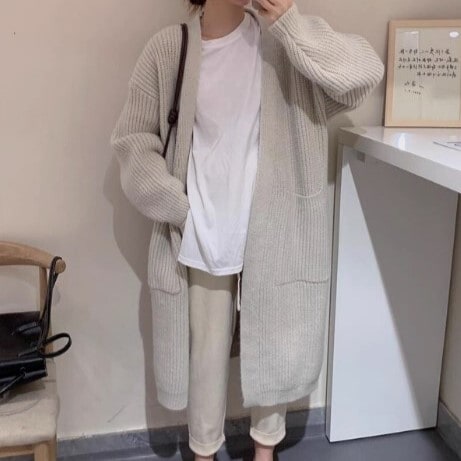 トップス カーディガン ミモレ丈 ロング丈 袖あり 長袖 Vネック ストレート ポケット 前開き ニット 大人可愛い きれいめ シンプル 大人 上品 おしゃれ お洒落 大人女子 こなれ感 キュート