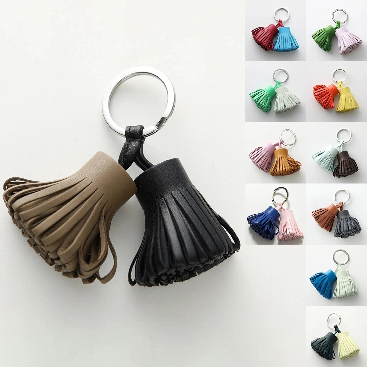 HERMES エルメス キーリング カルメン ウノドス Carmen Unodos H077895CJ アニョーミロ レザー キーホルダー バッグチャーム カラー11色