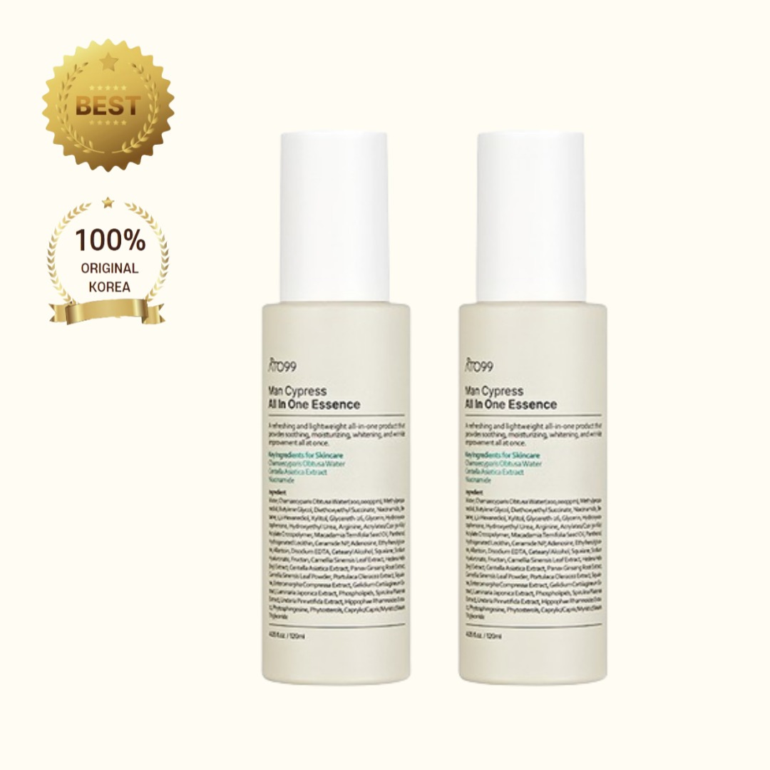 アト99 メンズ ヒノキ オールインワンエッセンス 120ml ×2本（シミソバカスをきれいに隠しお肌を白くみせてくれます,お肌のシミを見えにくくカバーします,汚れを落とすことで透明感のあるお肌に