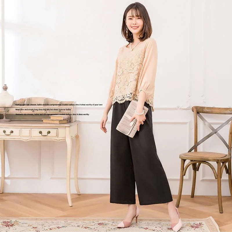 パーティードレス 結婚式 パンツドレス セットアップ パンツスーツ フォーマルドレス レース ツーピース 大きいサイズ 20代 30代 40代