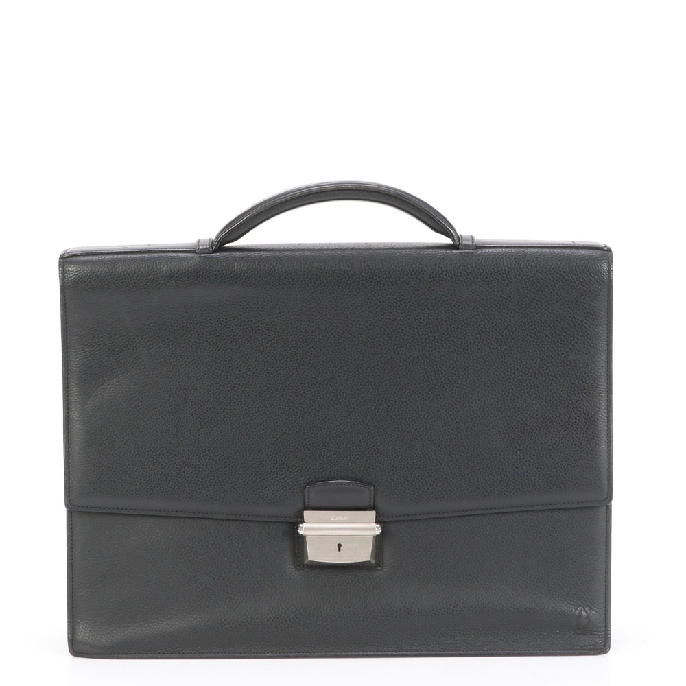 美品 パシャ レザー ビジネス バッグ 書類鞄 ブリーフケース トート 通勤 本革 ブラック 黒 ブランド A4 メンズ MMM BH14-7 中古