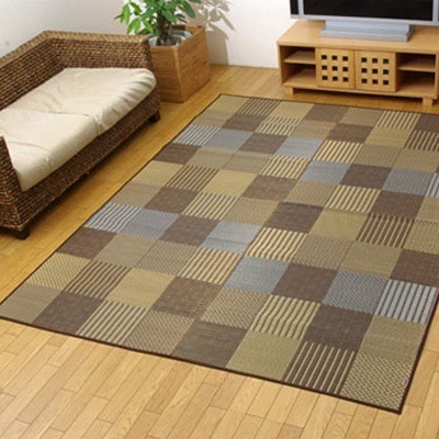 イケヒコ・コーポレーション 純国産 袋織い草ラグカーペット 『京刺子』 ブラウン 約191×250cm 1706930 【送料無料】