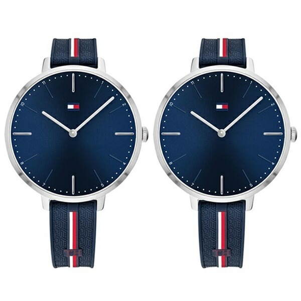 トミーヒルフィガー 腕時計 手表 ペアウォッチ メンズ レディース 誕生日 サプライズ ユニセックス 細いベルト 細身ベルト ボーイズサイズ ネイビー ブルー ポイント消化