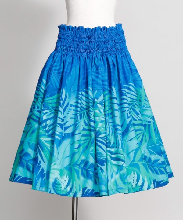 【既製品】【既製品】シングルパウ　73CM丈　ブルー系 / リーフ片面ボーダー