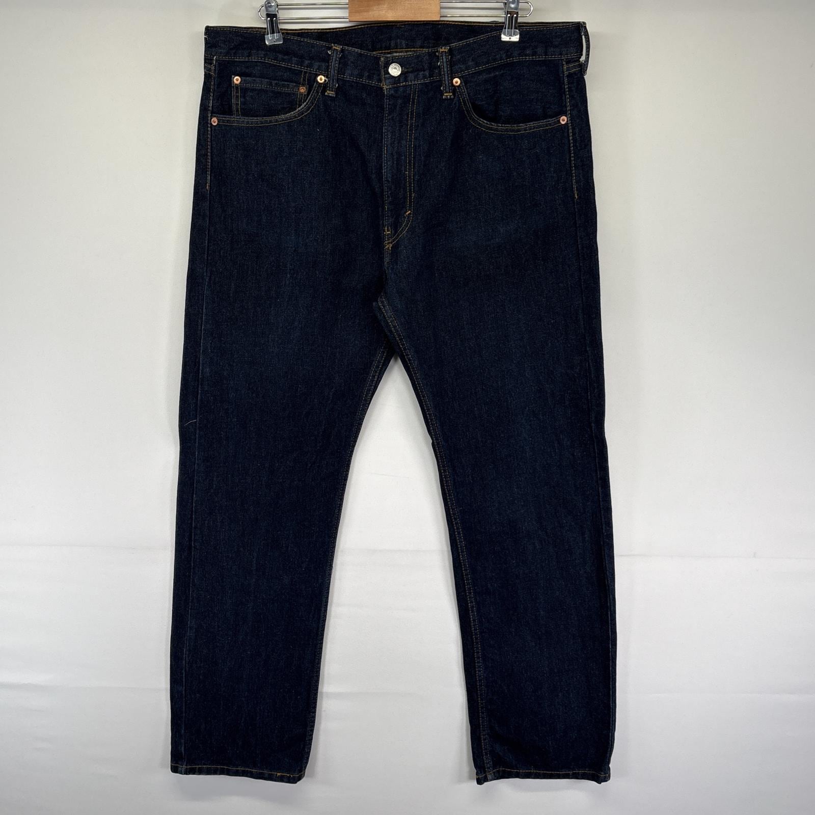 古着 デニムパンツ 505 ストレート ワーク 5ポケット ジーンズ ジーパン 色落ち w38 L32 インディゴブルー メンズ