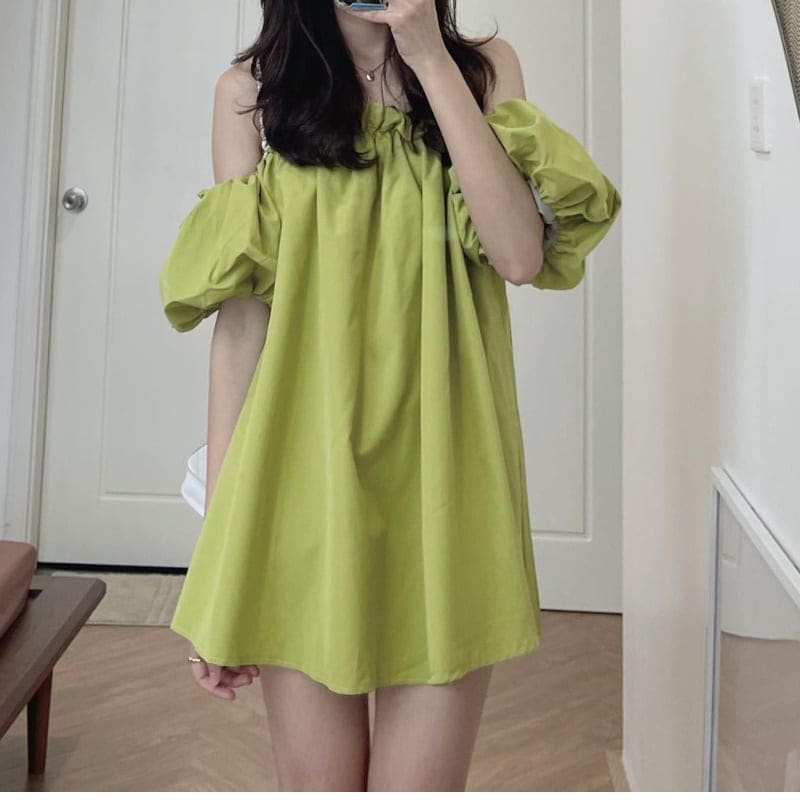 6color レディース ワンピース ベージュ ブラウン ピンク ブラック イエロー 襟