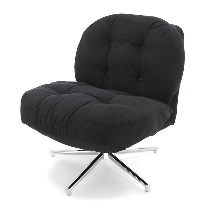 回転式 シングル ソファ チェア コーデュロイ 椅子 ソフト クッション 韓国インテリア (ブラック) 11,200円