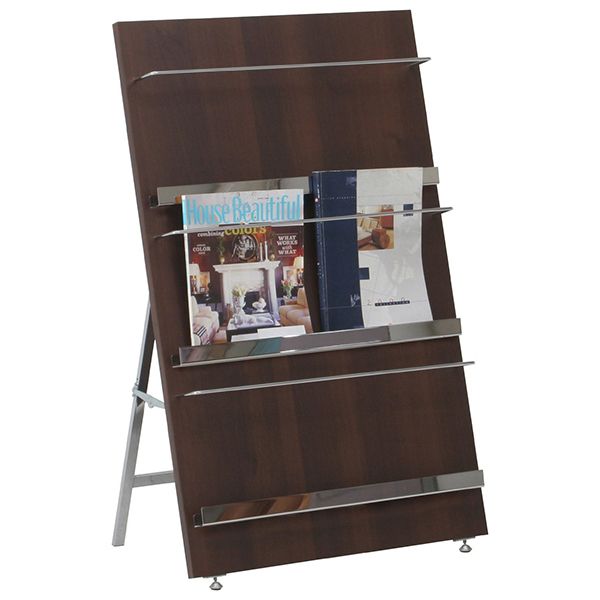 不二貿易 82308 ウッドマガジンラック デコール 3段 ワイド ブラウン メーカー直送