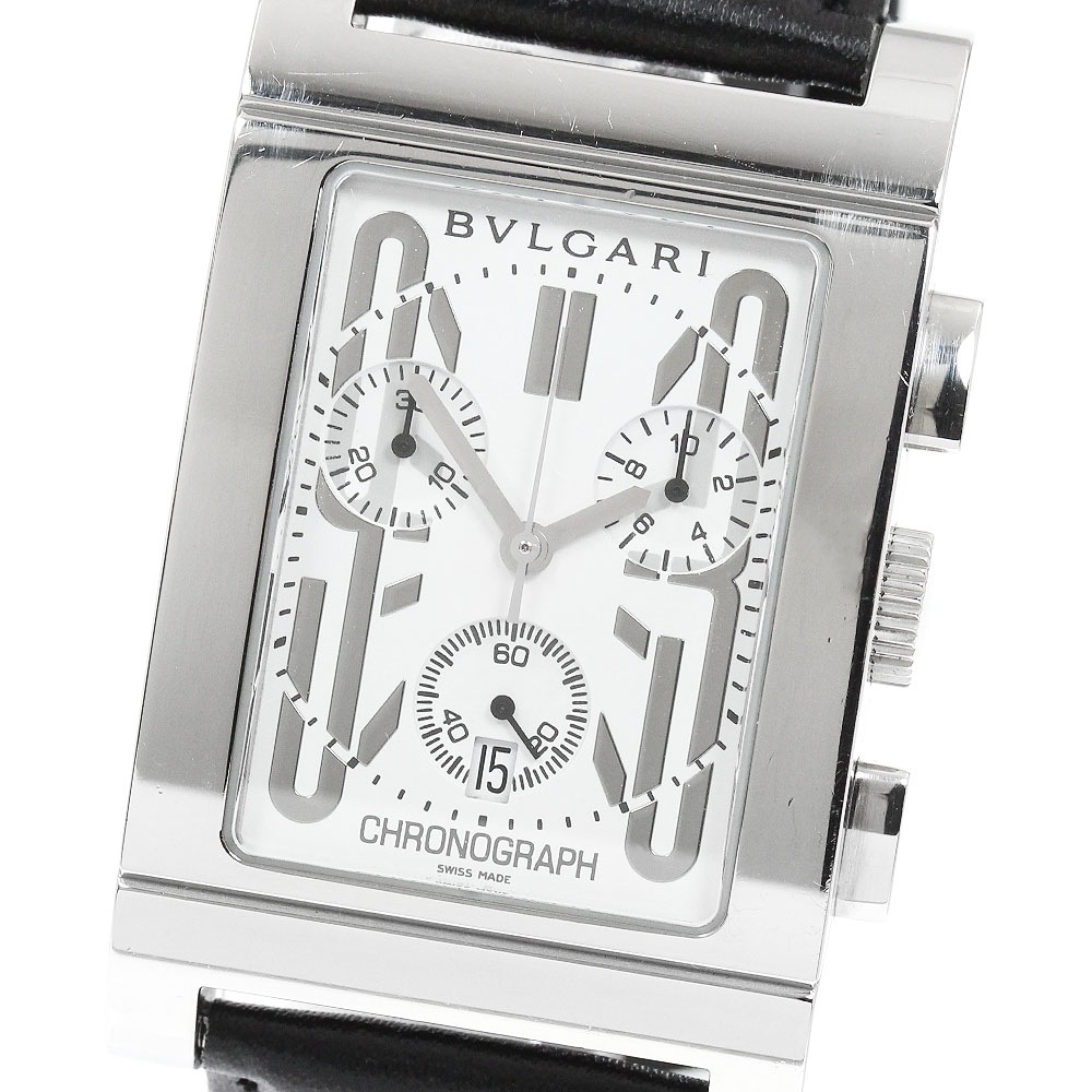 ブルガリ BVLGARI RTC49S レッタンゴロ デイト クロノグラフ クォーツ メンズ _961839【中古】