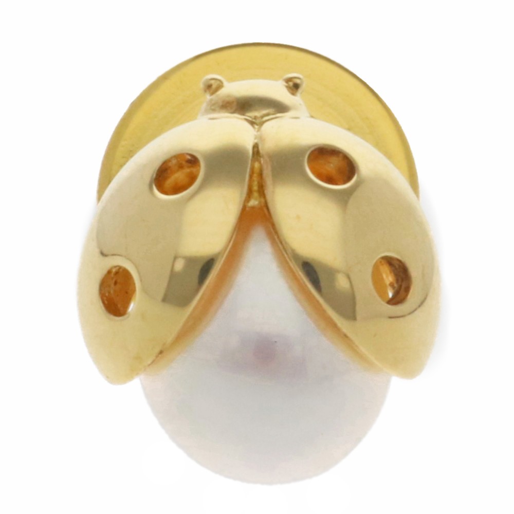 ミキモト ブローチ 18金 K18イエローゴールド アコヤパール MIKIMOTO 中古 美品