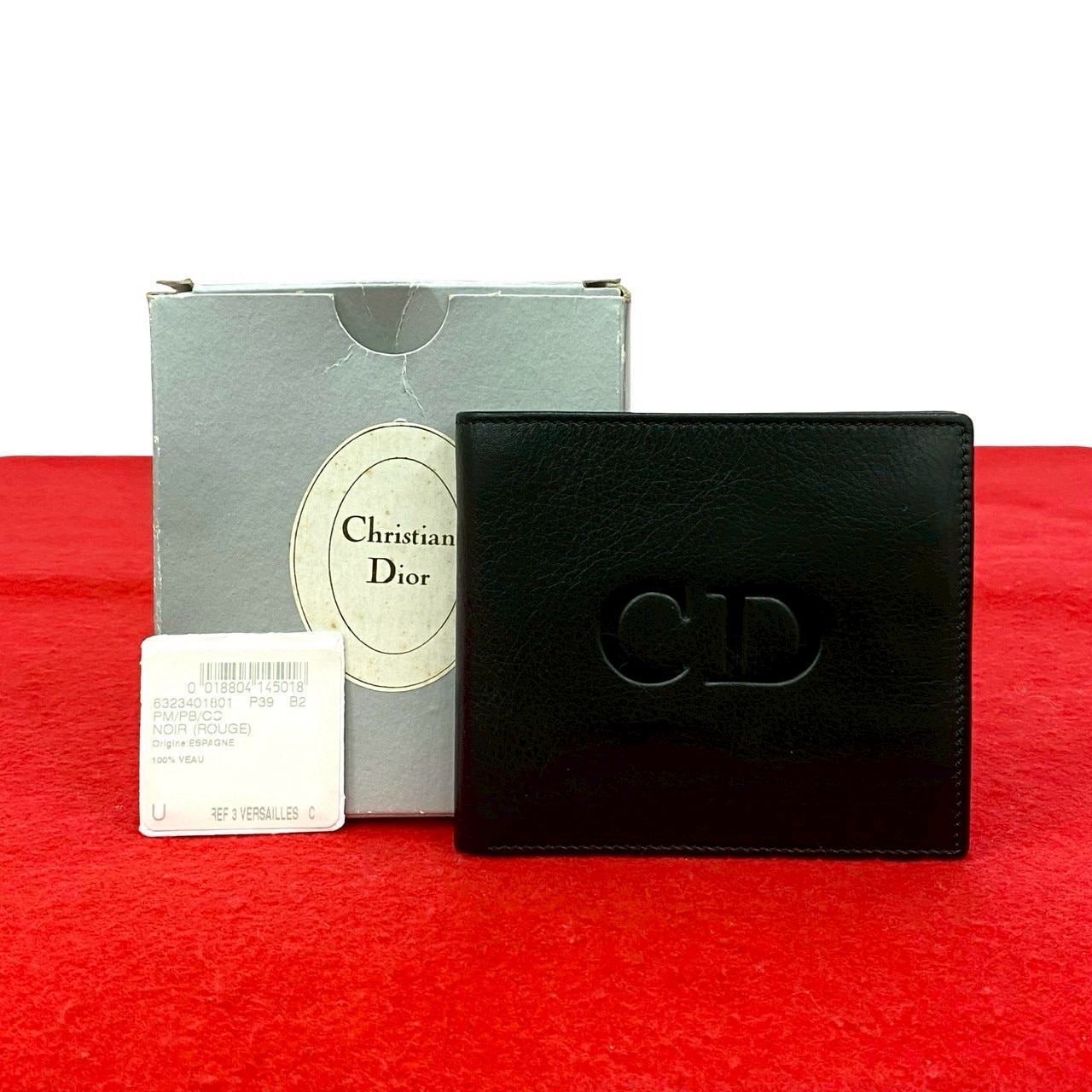 ヴィンテージ CD ロゴ二つ折り財布 レザー ブラック 21689