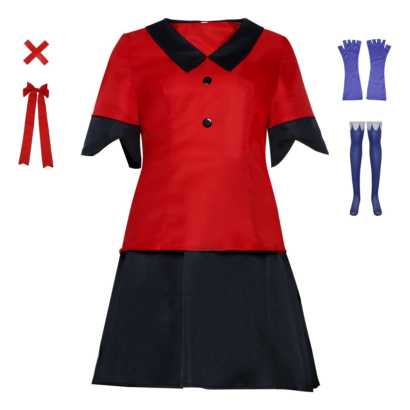 【最安値挑戦】地獄宿屋維姫cos服赤セットハロウィンバギー維姫コスプレ衣装