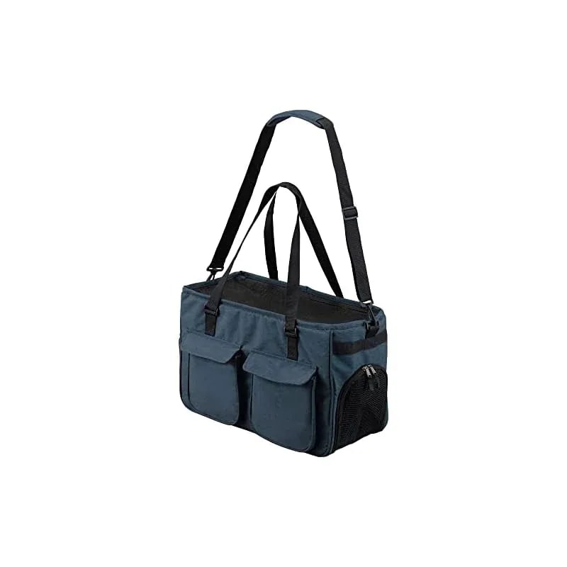 【即納】アイリスオーヤマ 犬 猫 キャリー 2WAY 安心リード 収納付 ネイビー 猫小型犬用 Mサイズ