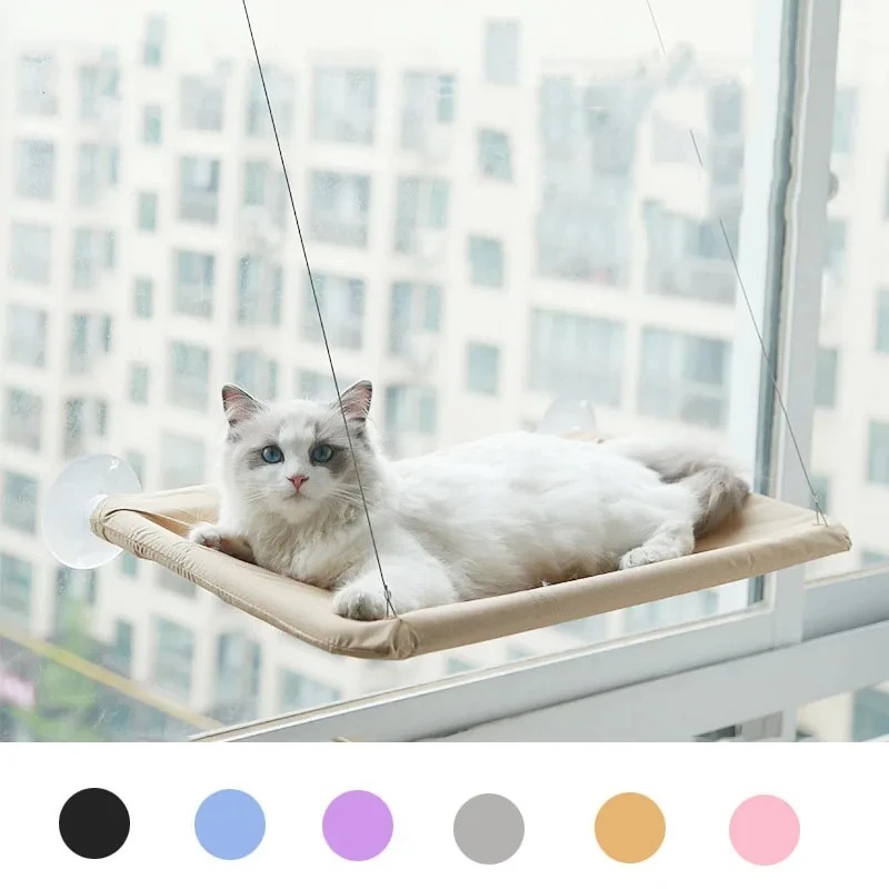 ベッド用の洗えるウィンドウハンモック,猫と窓用の吊り下げ装置,吸引棚,ベッド,寝袋