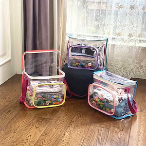 お求めやすいプールバッグ イエロー レディース ビニール トートバッグ 透明 クリア パープル 女性用 ビーチバッグ イエロー ピンク カジュア