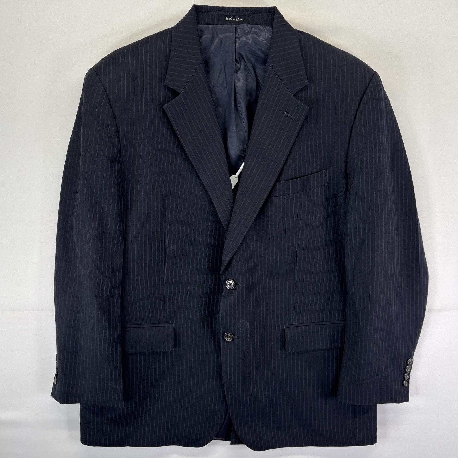 古着 テーラードジャケット スーツ ウール ブレザー 42R ダークグレー系 メンズ