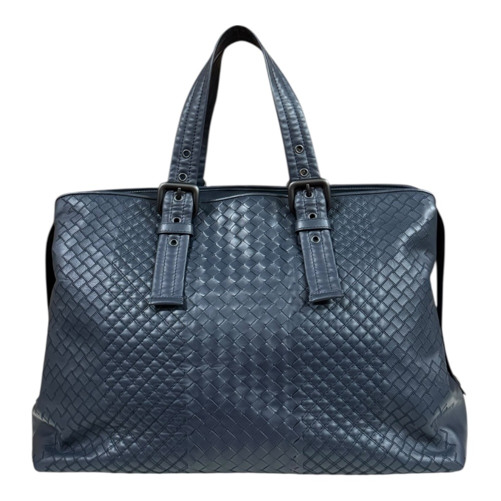 ボッテガヴェネタ イントレッチオ アウレリオ トートバッグ レザー ネイビー BOTTEGAVENETA 中古