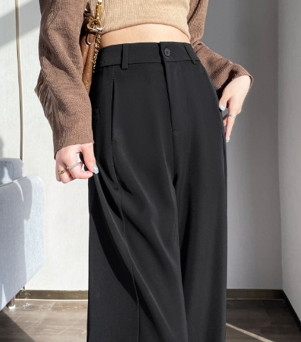 レディース パンツ ボトムス スーツ ロングパンツ スラックス カラースカート ロング 丈長 ワイド ストレート ポケット ハイウエスト ウエストゴム ボタン きれいめ シンプル おしゃれ かっこいい