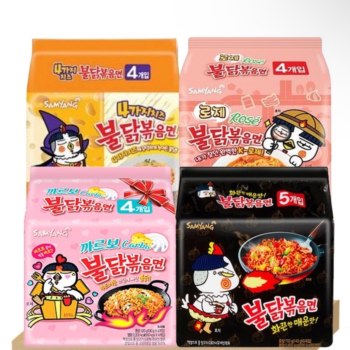 プルダックマルチ4種セット(プルダックポックンミョンカルボブルダックチーズプルダックロゼプルダック)/韓国のお土産/韓国の人気製品/学生から大人まで皆さんに人気があります/ プルダックポックンミョ 5,358円