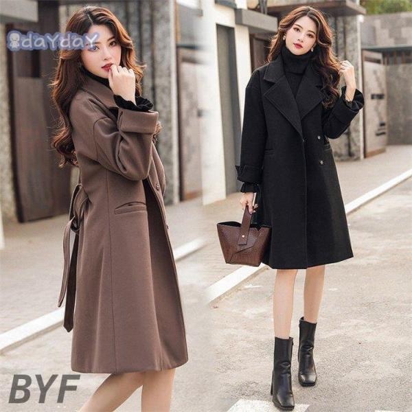 チェスターコート ロング丈 トレンチコート レディース 秋 冬 厚手 ラシャ コート アウター 付き 着痩せ お洒落 上品 大人 30代 40代 体型カバー 通勤 OL