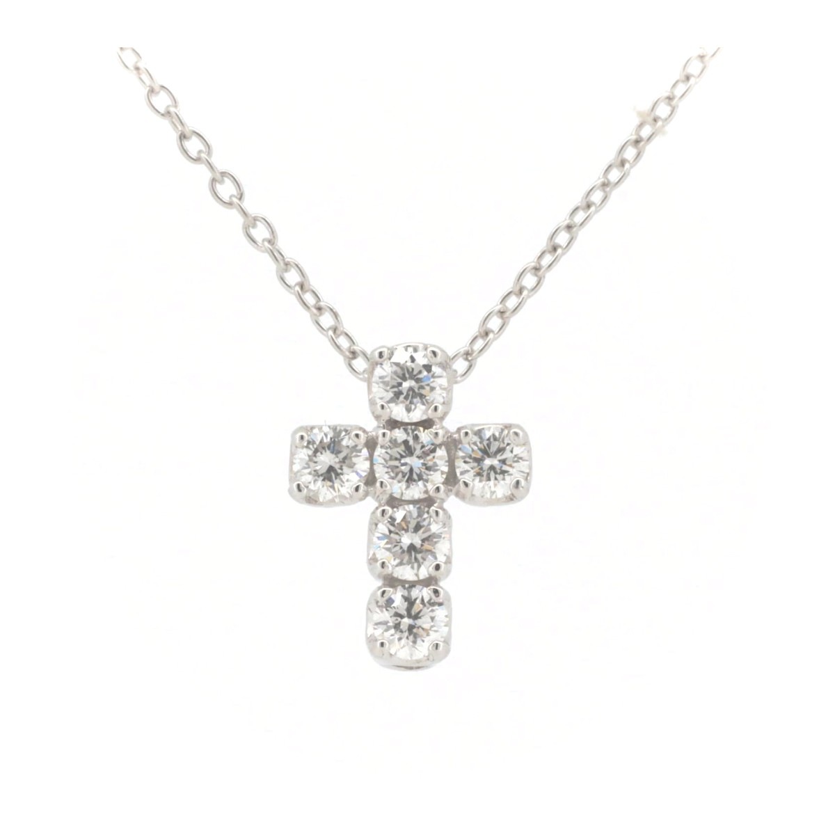 ポンテヴェキオ ダイヤモンド クロス ネックレス 0.41ct K18WG(18金 ホワイトゴールド) 質屋出品