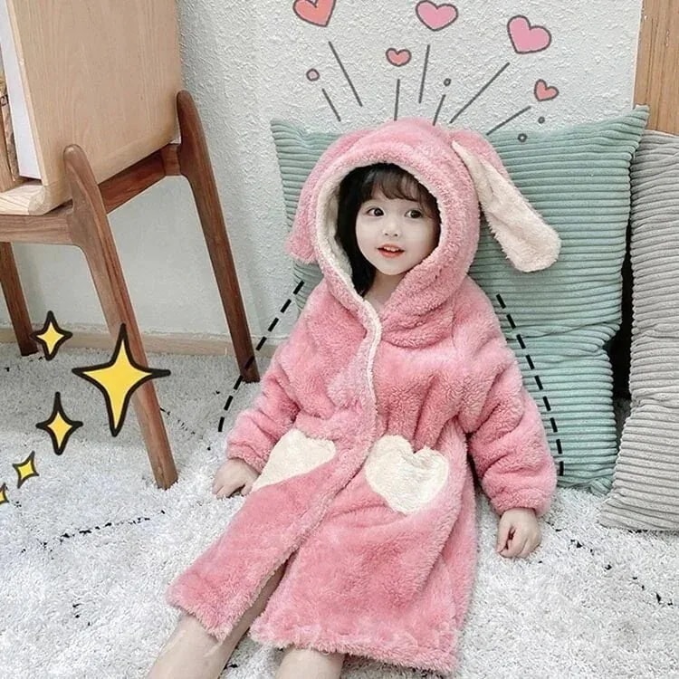 学生用1化粧ポーチ-大容量 子供用 うさぎ パジャマ ウェア パジャマ 女の子 もこもこ キッズ 着ぐるみ