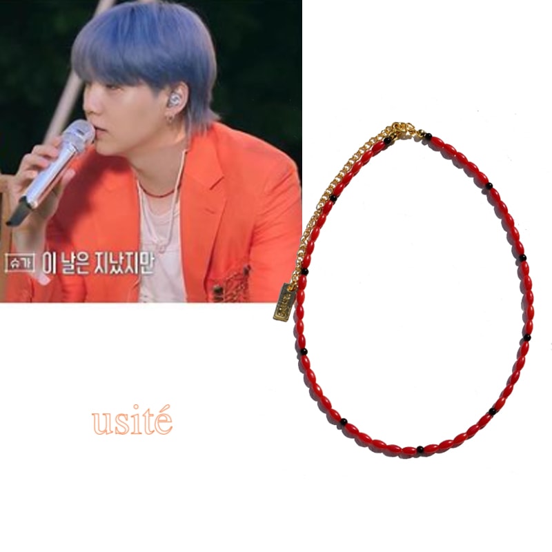 bts suga着用 Coral Necklace (Red) シュガー着用