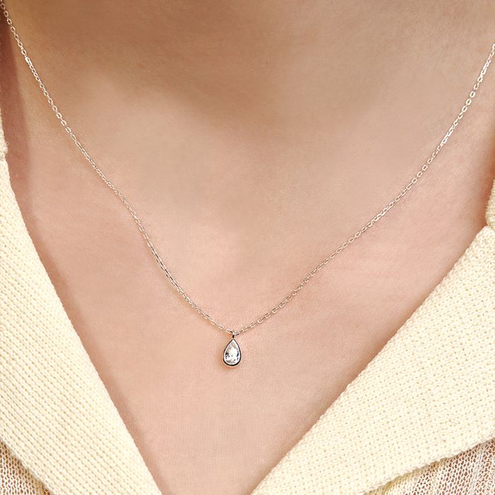 pear cubic necklace 2色 おしゃれ 韓国芸能人着用 韓国ファッション