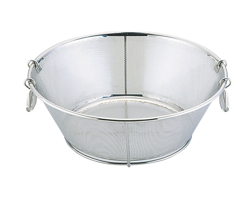 三宝産業 UK 18-8パンチング揚げざる 平底 補強付 55cm 穴径2.2mm