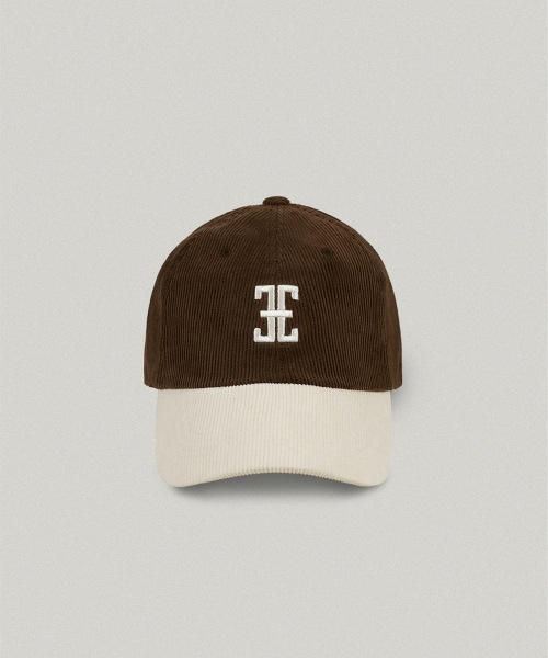 【FOLNUA】 COLORATION CLASSIC LOGO CORDUROY BALL CAP [BROWN IVORY] キャップ 正規品