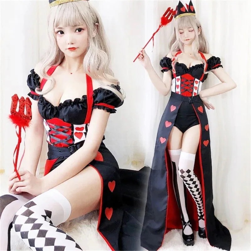 （3点セット）ハロウィン クィーン コスプレ セクシー 谷間魅せ パーティー ワンピース