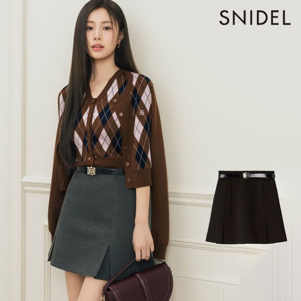 【即納】 スナイデル SNIDEL ボトムス 25秋冬 ベルト付きボックスミニスカショ スカート ショートパンツ ハーフパンツ ミニ丈 swfp254274