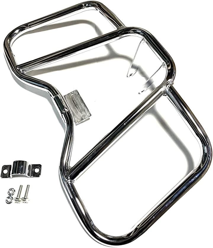 スズキ 用 エンジンガード バンパー シルバー メッキ 銀 GN125 GN125H GN125-2F HJ125-8 等 社外品 カスタム パーツ 部品(シルバーメッキ)