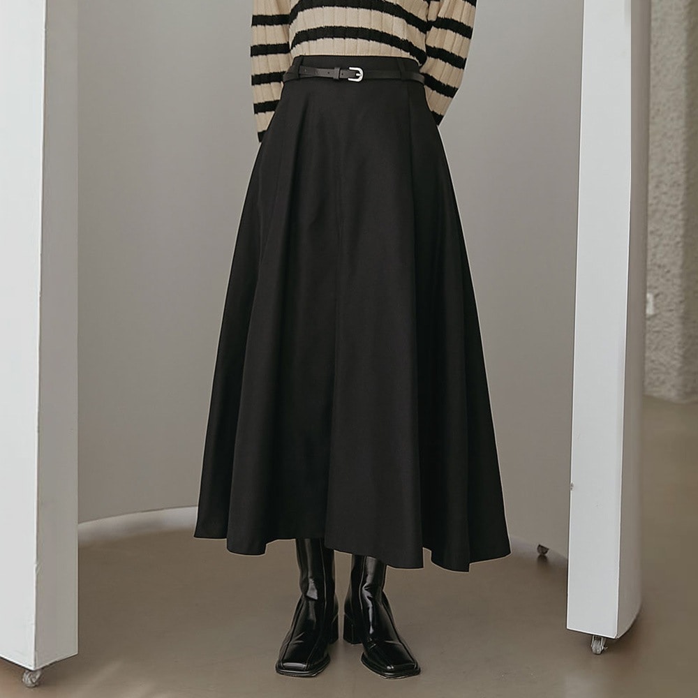 ベルトSETフレアロングスカート