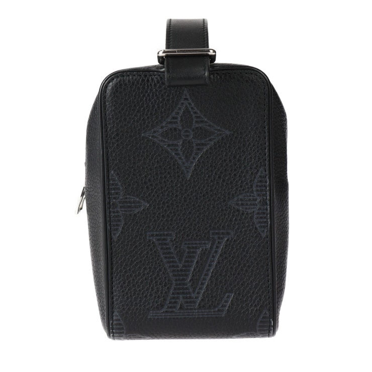 美品 LOUIS VUITTON ルイ ヴィトン ハンドバッグ M57292 ヴァヴァン NV モノグラム ジャイアント トリヨンレザー ブラック シルバー金具 リストレット 【本物保証】