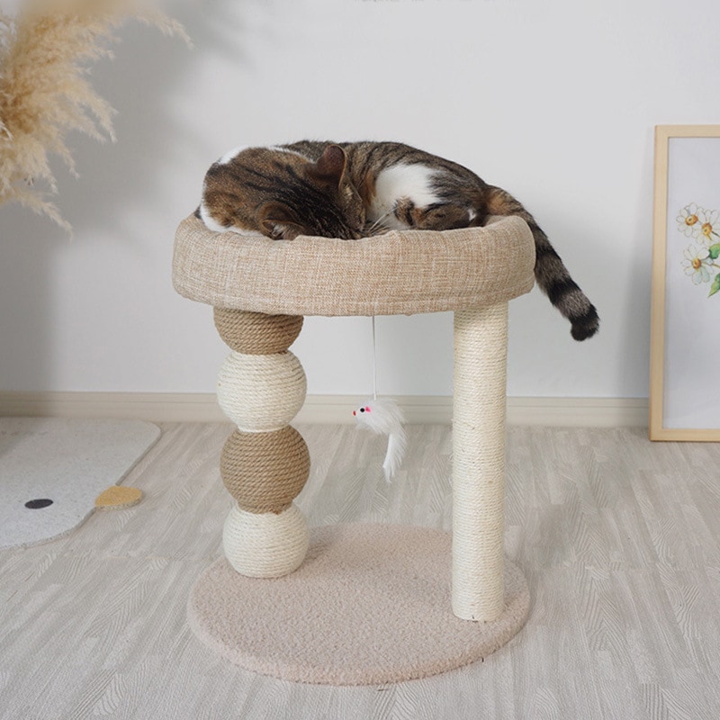 キャットタワー 据え置き 猫タワー 猫爪とぎ 猫ハウス キャットハウス 置き型 ネズミおもちゃ付き 爪とぎ ペット用品 運動不足対策 おしゃれ INS 可愛い 誕生日 プレゼント