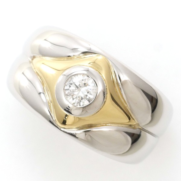 PT900 プラチナ K18YG リング 14.5号 ダイヤ 0.31 鑑定書 ジュエリー 中古 149,000円