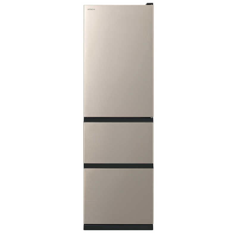 日立　HITACHI　冷蔵庫 3ドア 315L 左開き Vタイプ 真ん中野菜室 サッと急冷却 幅54cm ライトゴールド　R-V32XL-N（標準設置無料）