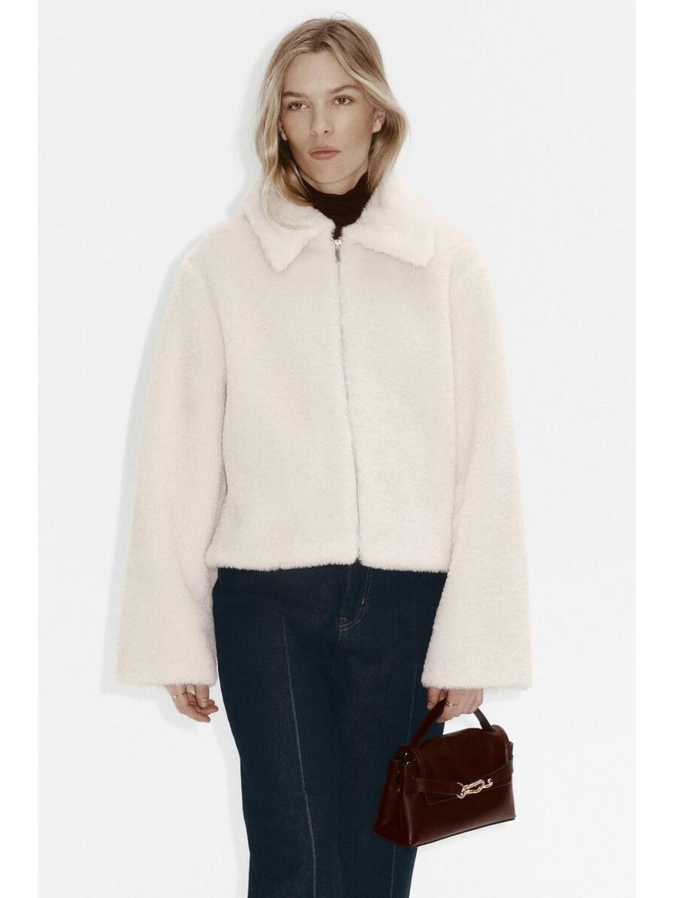 H&M パイルジャケットライトベージュ 1323059001