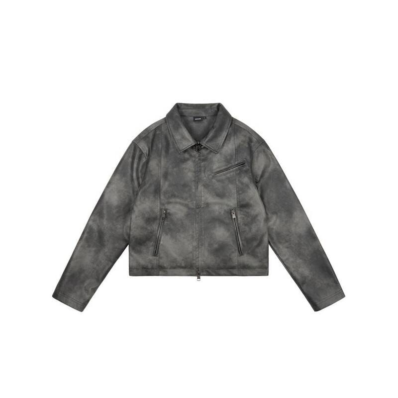 アカム AAKAM Salt ウォッシュドレザージャケット ブラック 499685